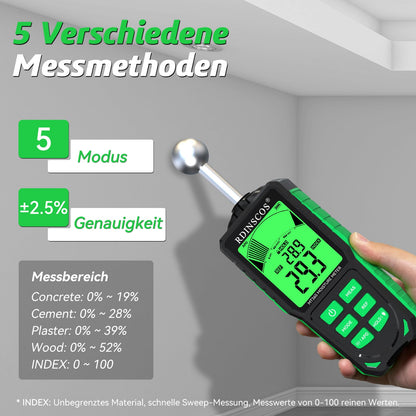 RDINSCOS Feuchtigkeitsmessgerät Wand Farbdisplay wiederaufladbar
