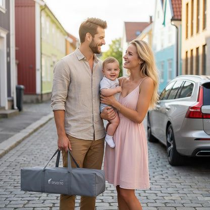 SEVERNO Honey Bunny Baby-Reisebett, faltbar, mit Matratze und Rollen
