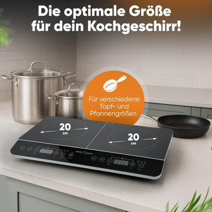 ProfiCook PC-DKI 1067 Doppel-Induktionskochplatte, 2 Platten, 3500 W