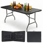 Sekey Klapptisch 152 x 70 cm, Buffettisch aus Kunststoff, schwarz
