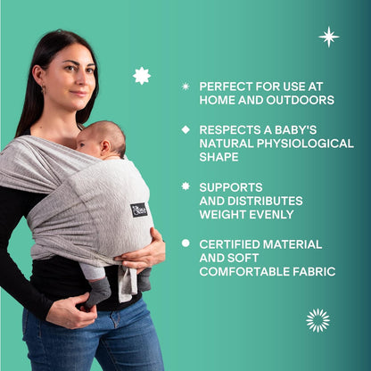 Koala Babycare Babytragetuch Neugeborene - Hellgrau bis 9kg