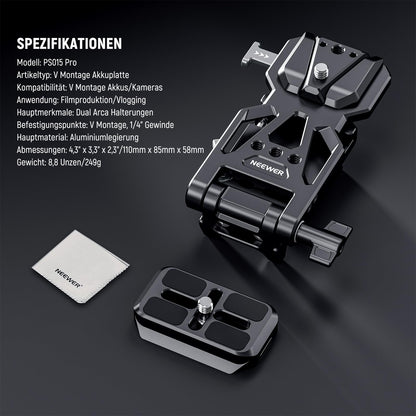 NEEWER PS015 PRO V-Mount Akkuplatte – Arca Typ Schnellwechsel
