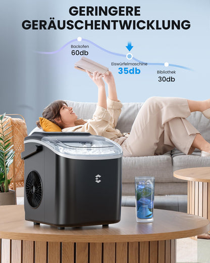 EASYERA Eiswürfelmaschine IM-BS262G, 12 kg/24 h, Schwarz