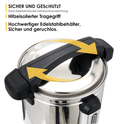 Cecaylie Glühweinkocher 8,8L – Heissgetränkeautomat Edelstahl