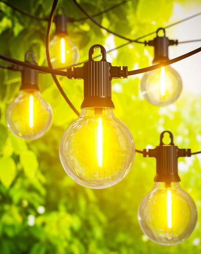 Zuske 30M Lichterkette Außen, LED Lichterkette Aussen strom mit 50+2 Warmweiße G40 Bruchsicher Glühbirnen, IP65 Wasserdicht Outdoor Lichterketten für Garten Terrasse Hochzeiten Partys Bistro Balkon