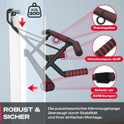 Sportstech Pullmate Klimmzugstange Türrahmen ohne Schrauben, 58–92 cm