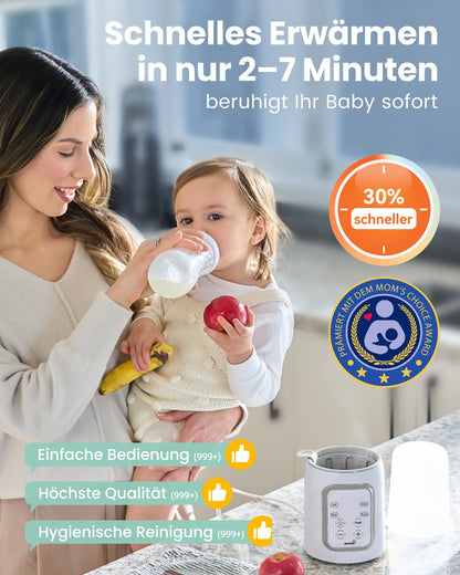 Grownsy Flaschenwärmer 10-in-1 mit Timer und automatischer Abschaltung