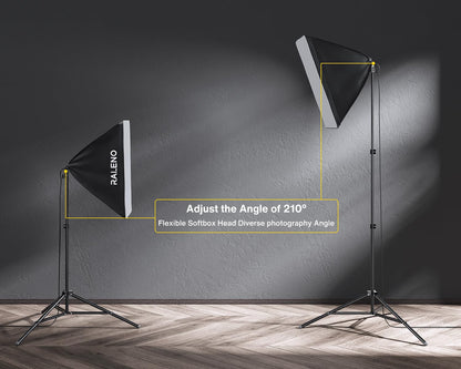 RALENO Fotostudio Set – Greenscreen & Softbox LED Beleuchtung