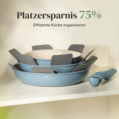 Redchef Pfannenset abnehmbarer Griff Induktion Keramik 6-teilig Blau