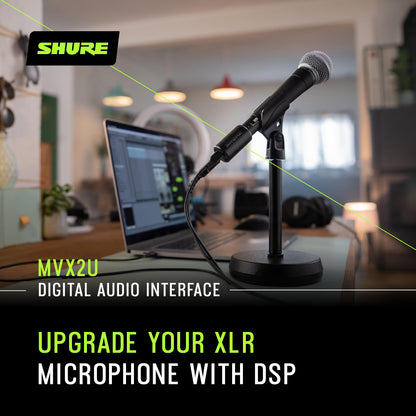 Shure MVX2U XLR-Mikrofon zu USB Digital-Interface mit Phantompower
