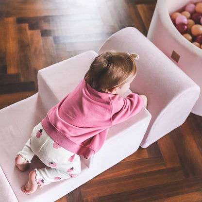 MEOWBABY Softbausteine XXL - Bällebad 100 Bälle Samt Ecru