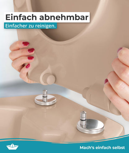 Calmwaters Premium WC-Sitz mit Absenkautomatik, antibakteriell, Beige