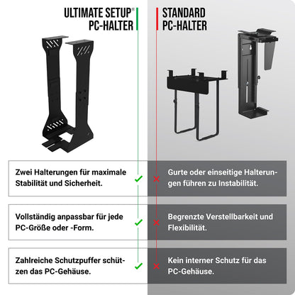 Ultimate Setup PC Halterung, unter Schreibtisch, bis 35 kg, schwarz