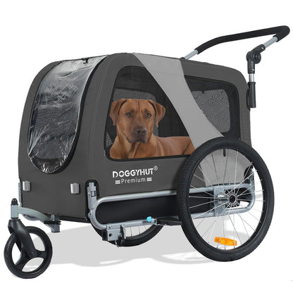 Tiggo DOGGYHUT Premium Large Hundefahrradanhänger 2in1 bis 35 kg
