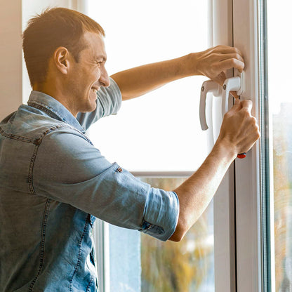 Stahlia Fenstergriffe abschliessbar, Aluminium weiss, 10 Stück