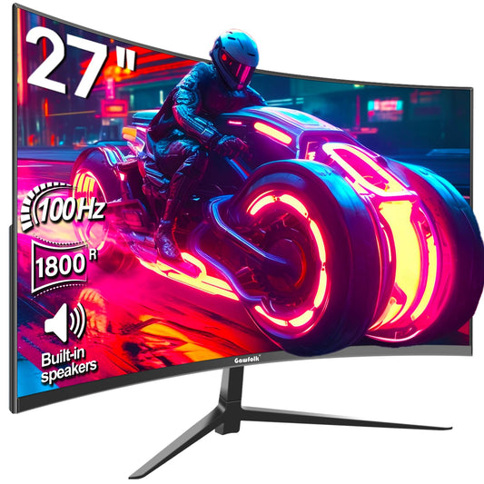 Gawfolk Curved Monitor 27 Zoll 100Hz 1800R - PC Bildschirm