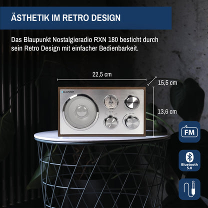 Blaupunkt RXN 180 Nostalgieradio Bluetooth & UKW - Walnuss