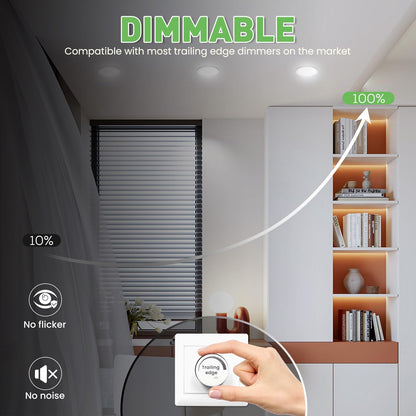 ALUSSO LED Einbaustrahler Dimmbar Flach 3CCT IP44 - 12er Set