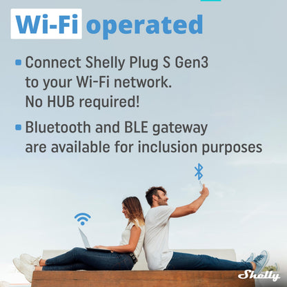 Shelly Plug S Gen3 Smart WLAN-Steckdose mit Leistungsmessung, 5er-Set