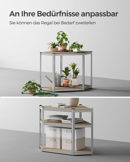 SONGMICS Eckregal 5 Ebenen, Schwerlastregal aus Metall, 875 kg