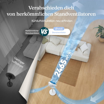 Levoit DC Motor Standventilator – Leise, 2-in-1 Höhenverstellbar