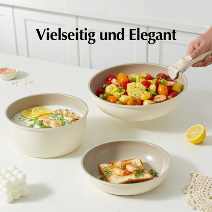 Redchef Kochgeschirr-Set 16-tlg. – Antihaft Keramik, Abnehmbare Griffe