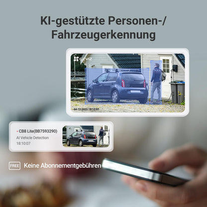 EZVIZ CB8 Lite Überwachungskamera Aussen Akku 4MP mit Solarpanel