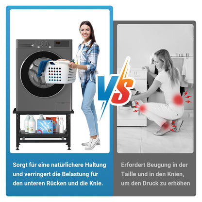 Fiqops Untergestell für Waschmaschine höhenverstellbar 41cm - Schwarz
