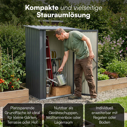 STEELSØN Timir Gerätehaus Metall mit Pultdach, 103x100 cm, Anthrazit