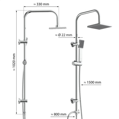EISL EASY ENERGY Duschset 2in1 – Regendusche ohne Armatur DX12004-A