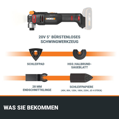 WORX Nitro WX698.9 Sonicrafter Multifunktionswerkzeug 20V ohne Akku