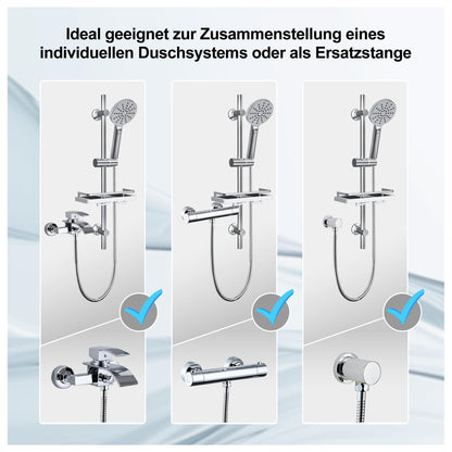 Görbach Brausestangen-Set mit Handbrause, Edelstahl, 70 cm, Chrom