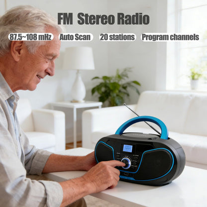 LONPOO LP-D02 CD-Player Boombox mit Bluetooth, UKW-Radio und USB
