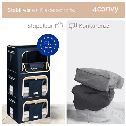 4CONVY Aufbewahrungsbox mit Stahlrahmen, faltbar, 3er-Set, je 66 L