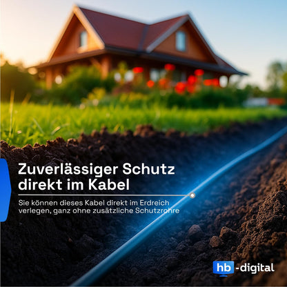 HB-DIGITAL CAT 7 S/FTP Erdverlegekabel AWG23 - 50m Schwarz