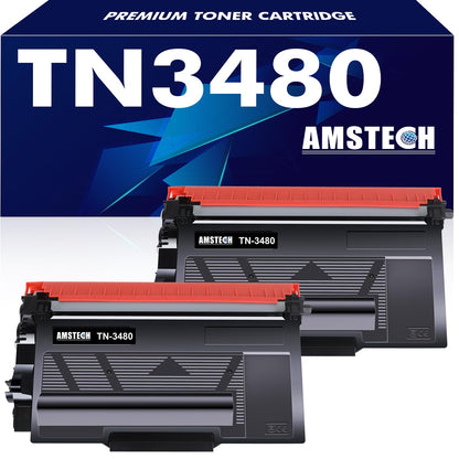 Amstech TN-3480 Toner kompatibel für Brother, schwarz, 2er-Pack – zwei schwarze Tonerkartuschen