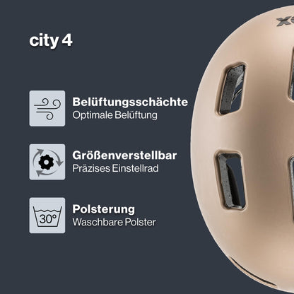 uvex City 4 City-Helm mit LED-Licht, Soft Gold matt, 55-58 cm