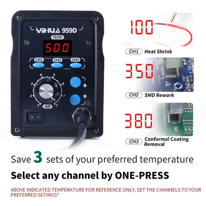 YIHUA 959D Heissluft SMD Lötstation – 700W EU Stecker