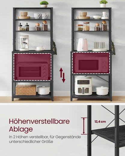 VASAGLE Küchenregal KKS024B22 Standregal Industrie-Design anthrazit