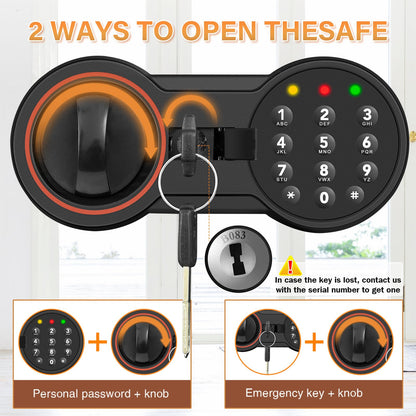 Tiskgg EH Safe Tresor 50 L feuerfest Stahl mit Zahlenschloss und LED