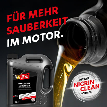 NIGRIN Motorenöl 5W-30 LongLife III, HC-Synthese, 6 Liter