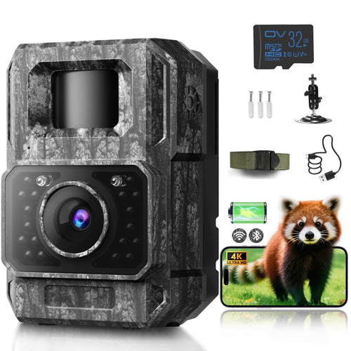 MAXDONE Wildkamera 4K 64MP mit WLAN, Nachtsicht und 6000mAh Akku für Wildbeobachtung