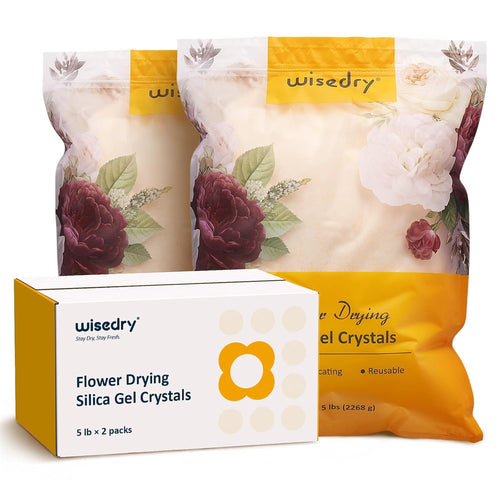 wisedry Silicagel zum Trocknen von Blumen, 4,5 kg, wiederverwendbar, zwei Packungen mit orangefarbenen Indikatorperlen