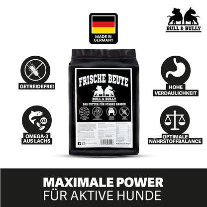 BULL & BULLY Frische Beute Trockenfutter - 10kg Lachs Rind Geflügel