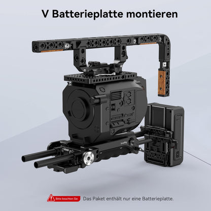 SMALLRIG V Mount Batterieplatte 3016 mit Dual 15mm Rod Clamp