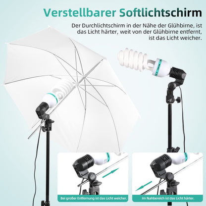 FGen Fotostudio Greenscreen Set 2.6x3M – Mit Beleuchtung