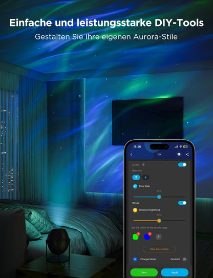 Govee LED Polarlicht Projektor - Smart RGBW Matter