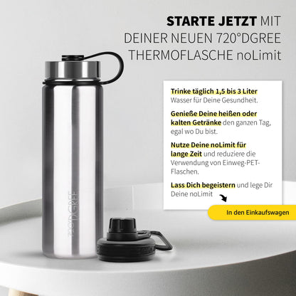 720°DGREE noLimit Edelstahl Trinkflasche 1200 ml, auslaufsicher