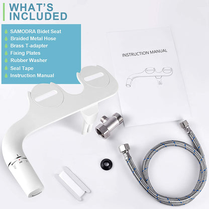 SAMODRA Bidet-Aufsatz B007, nicht elektrisch, Doppeldüsen, links