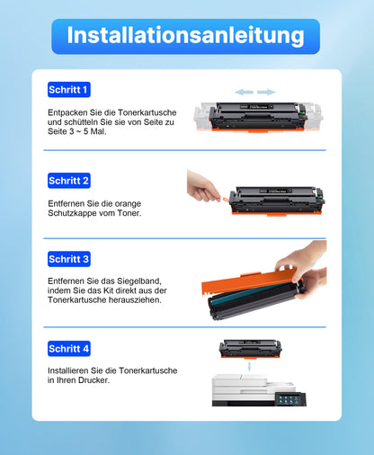 Kompatibel für HP 219A 219X Toner mit Chip - 4er-Pack